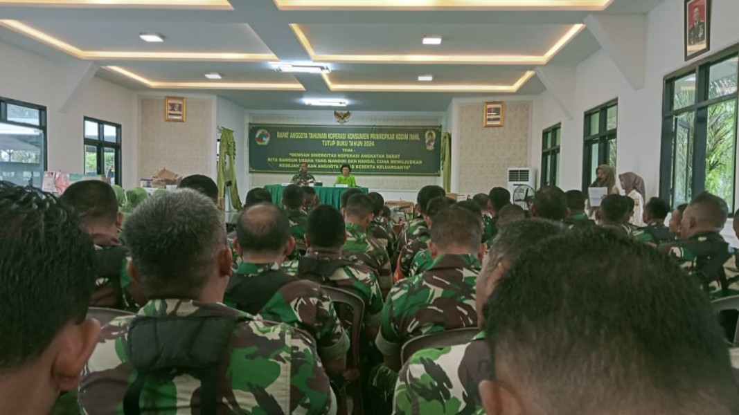Koramil 05/Gas Hadiri Rapat Anggota Tahunan Koperasi Primkopkar Kodim 0314/Inhil