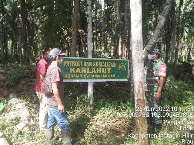 Patroli Dan Sosialisasi Karlahut Selalu di Laksanakan Babinsa Koramil 02/Tanah Merah di Pengalihan