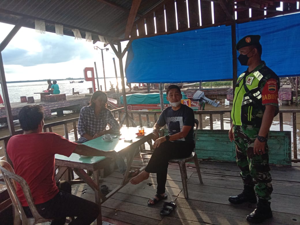 Penegakan Disiplin Prokes Terus Dilakukan Oleh Anggota Koramil 04/Kuindra