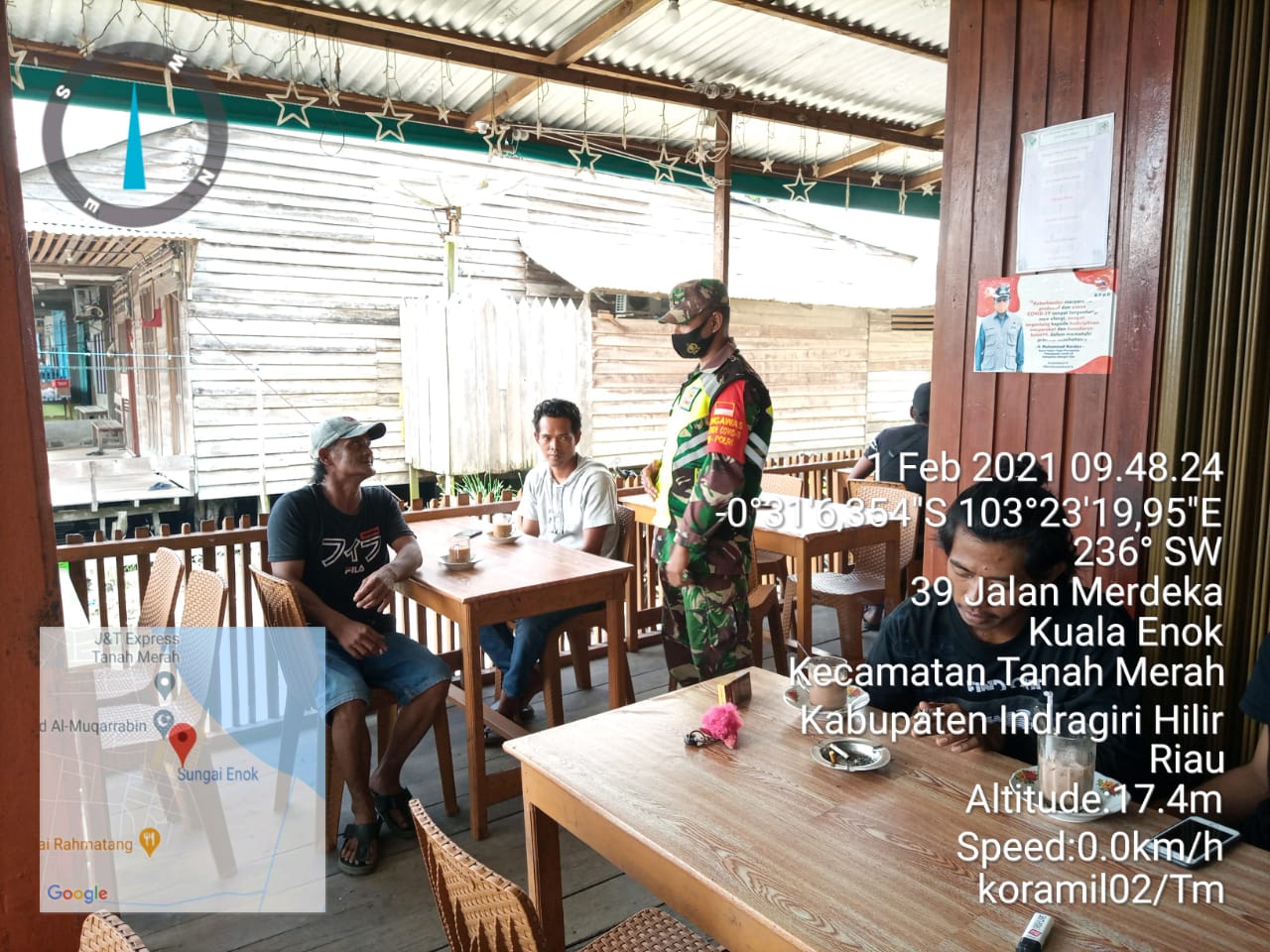 Koramil 02/Tanah Merah Kembali Lakukan Penegakan Prokes Terpadu