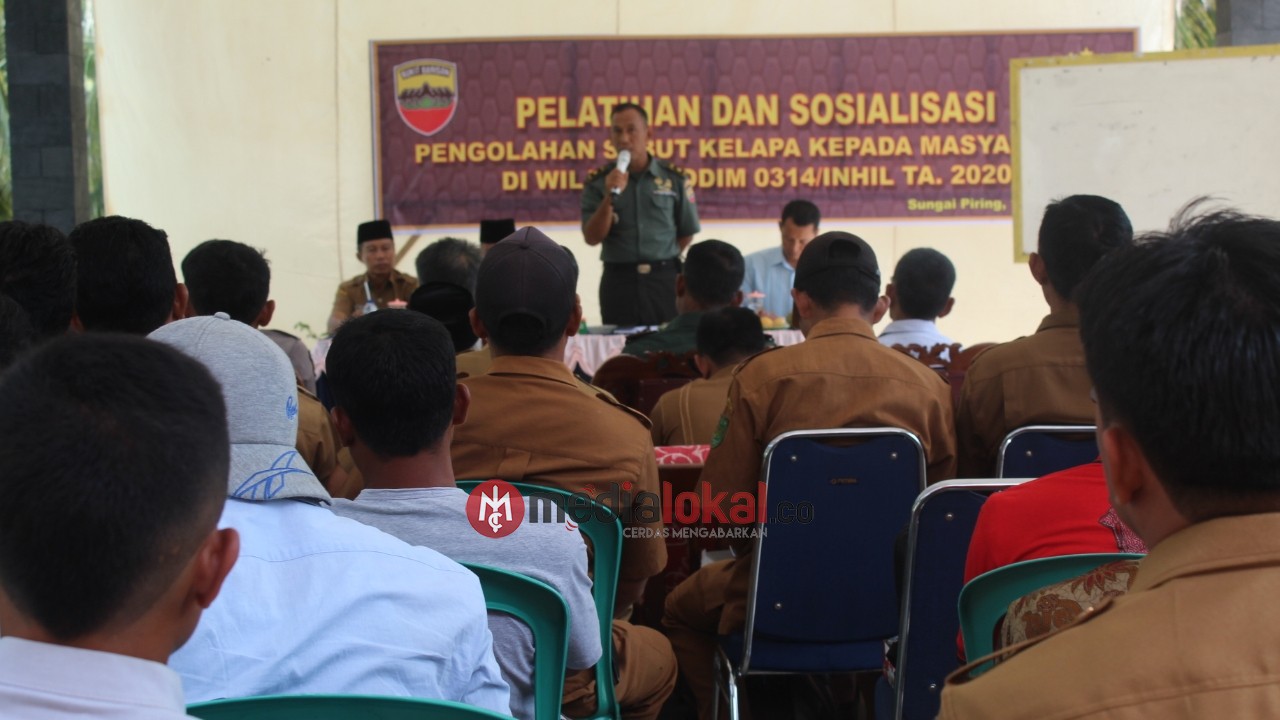 Kodim 0314/Inhil Laksanakan Pelatihan dan Sosialisasi Pemanfaatan Sabut Kelapa di Batang Tuaka