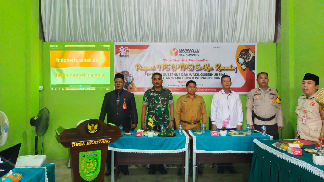 Wujudkan Pilkada Damai, Danramil 09/Kmg Hadiri Pelantikan dan Pembekalan Pengawas TPS