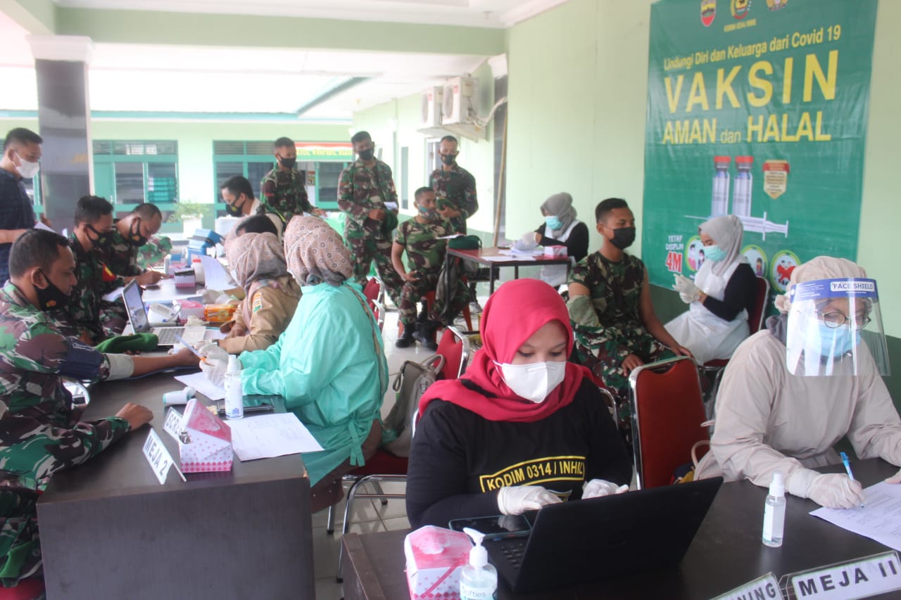 Kodim 0314/Inhil Lanjutkan Vaksinasi Prajurit Tahap II