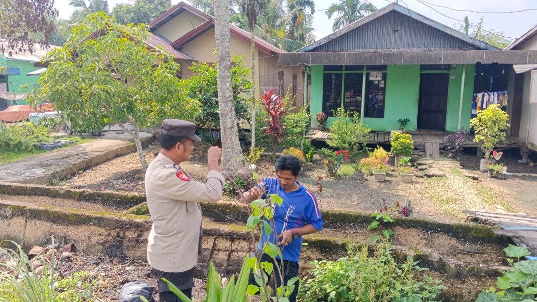 Polsek Enok Gasskan Asta Cita, Pekarangan Jl Gajah Mada Jadi Lumbung Sayur Warga