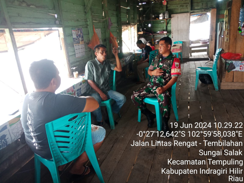 Babinsa Koramil 03/Tpl Perbanyak Jaring Teritorial Untuk Memonitor Perkembangan Situasi di Wilayah