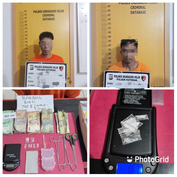 Polsek Kateman Ungkap Kasus Narkotika, Dua Pelaku Diamankan Bersama Barang Bukti Sabu
