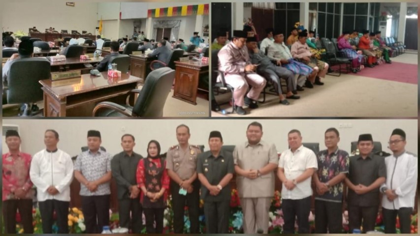 Dihadiri Bupati, DPRD Rohul Rapat Paripurna Susunan Pimpinan dan Fraksi