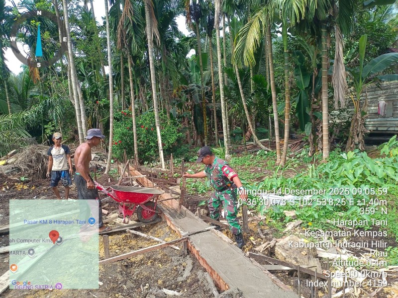 KDKMP Harapan Tani Maju Kencang, Babinsa Serka N. Sipayung Pantau Progres Bangunan Sampai Rinci