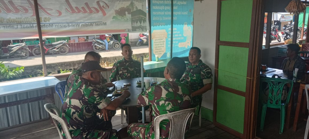 Tingkatkan Sinergitas Melalui Coffee Morning Dilakukan Oleh Danramil 05/Gas