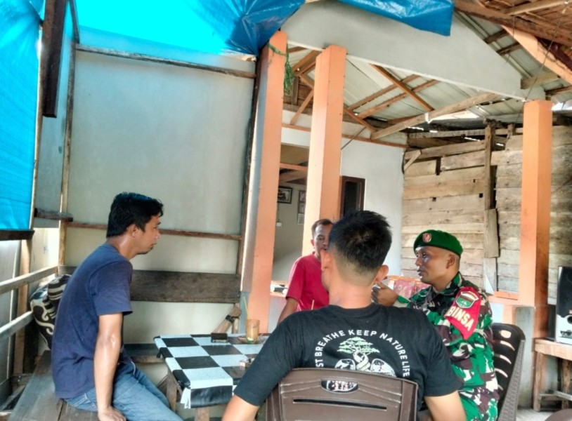 Bhabimsa Koramil 05/GAS Koptu Umar Nasution laksanakan Pengawasan SDM Di Wilayah Binaan