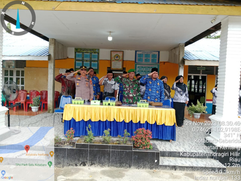 Danpos 09 Kecamatan Keritang Berikan Semangat Kepada Seluruh Peserta Upacara Dalam Rangka HUT Korpri, HUT PGRI dan HUT Kesehatan