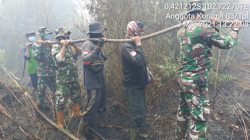 Ratusan Personel Gabungan Diterjunkan Untuk Padamkan Karhutla di Desa Sungai Rabit