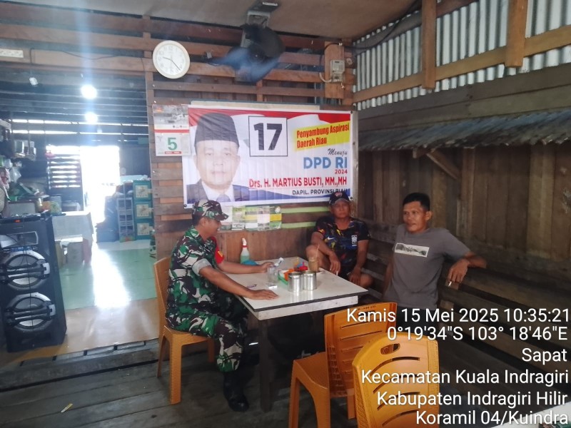 Jalin Silahturahmi dan Perkuat Kekompakan dengan Warga Binaan, Babinsa Koramil 04/Kuindra Rutin Lakukan Komsos