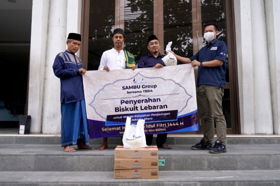 Menyambut Idul Fitri 1444 H Sambu Group Kembali Berbagi Biskuit Lebaran