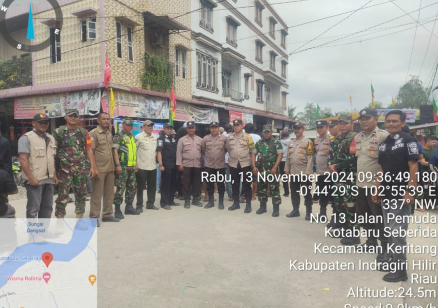 Babinsa Koramil 09/Kemuning Lakukan PAM Pengamanan Kampanye Salah Satu Cabup Kabupaten Inhil