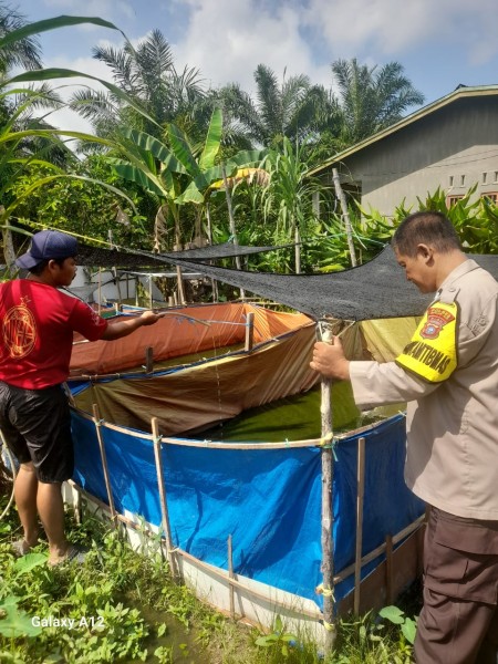 Bhabinkamtibmas Pengalihan Ajak Warga Kembangkan Budidaya Ikan Untuk Ekonomi Keluarga