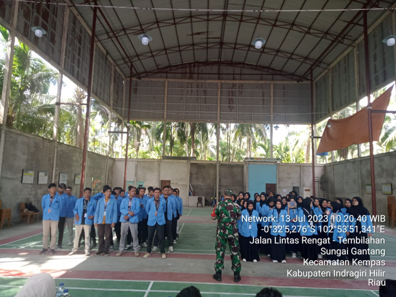 Danramil 03/Tpl Hadiri Pelepasan dan Penyambutan dari Mahasiswa KKN Uin Suska Riau