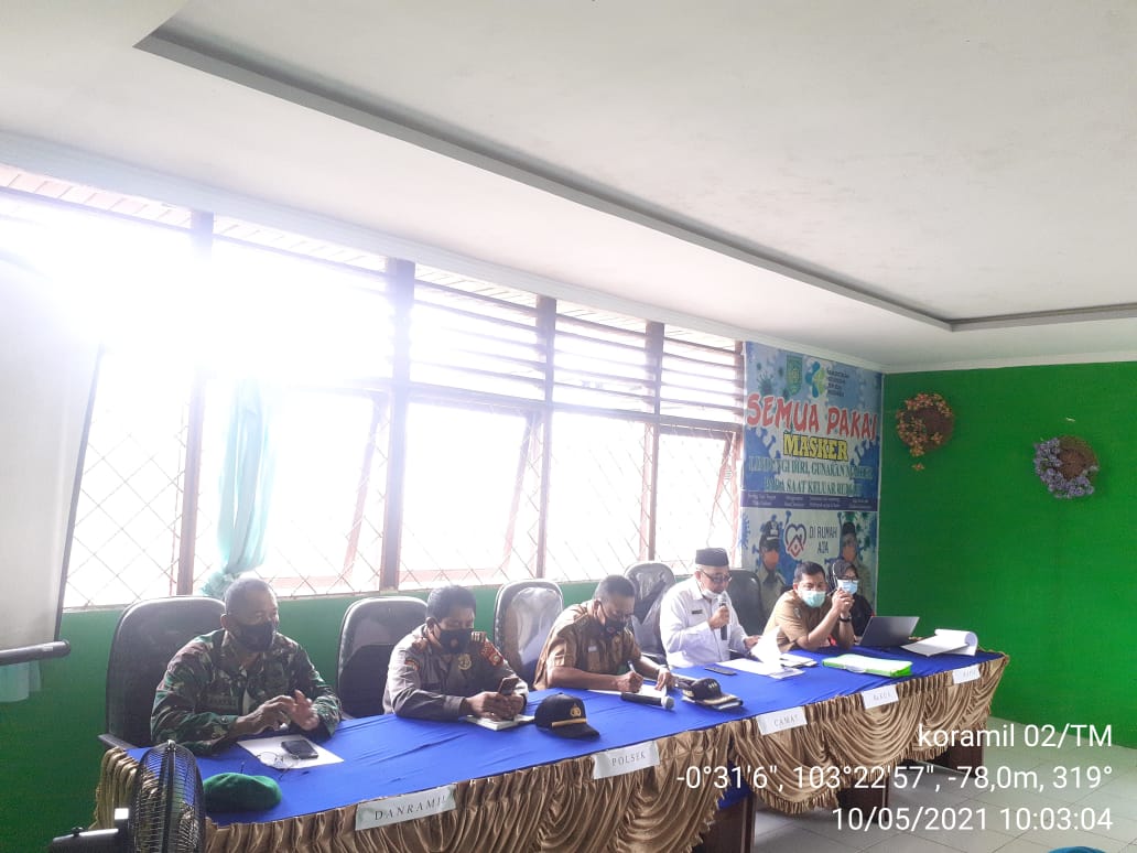 Danramil 02/Tanah Merah Ikuti Rapat Dalam Rangka Menyambut Hari Raya Idul Fitri 1442 H