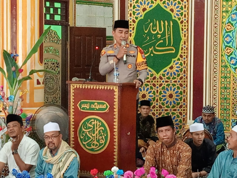 Kapolsek Kempas Hadiri Acara Maulid Nabi Muhammad SAW dan Doa Bersama Pilkada Damai 2024