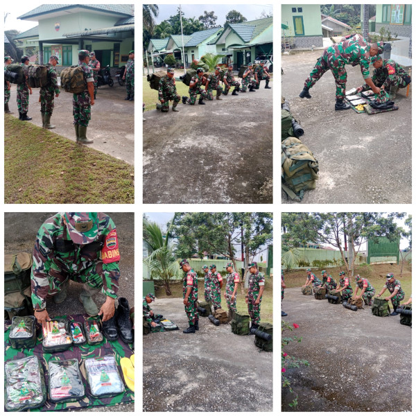 Giat Lakukan Persiapan Perlengkapan PAM Pemilu Oleh Personil Koramil 09/Kemuning