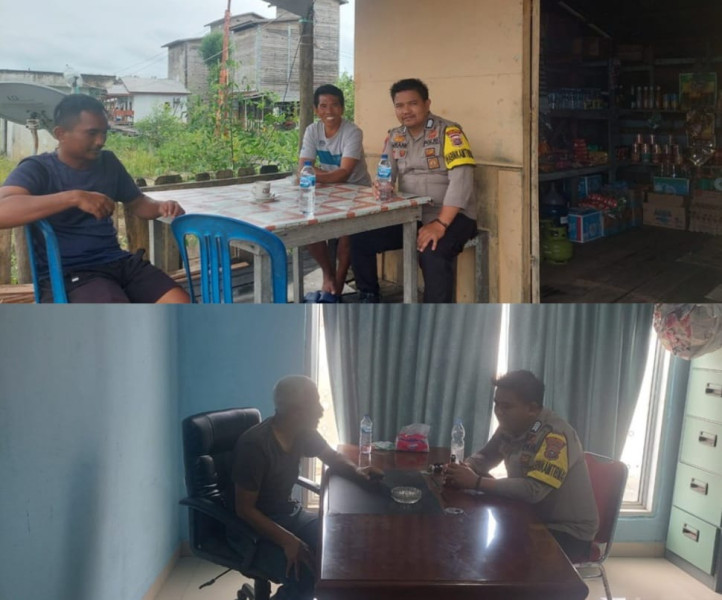 Antisipasi Gangguan Kamtibmas Bhabinkamtibmas Sambangi Kawasan Pelabuhan Desa Kuala Gaung