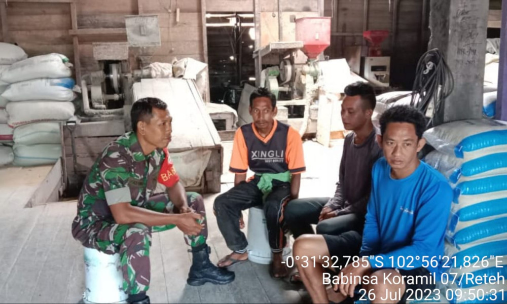 Koramil 07/Reteh Selalu Aktif Di Wilayah Guna Jalin Silaturahmi Yang Kuat
