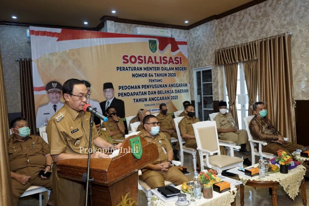 Bupati Inhil Hadiri Sosialisasi Pedoman Penyusunan APBD 2021