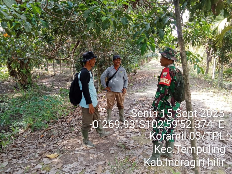 Babinsa Tempuling Jelajahi Tapal Batas, Pastikan Wilayah Bebas Asap dan Api
