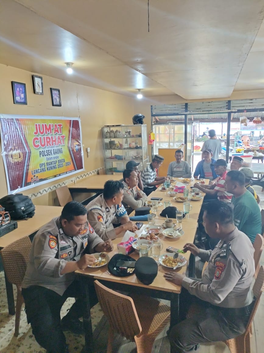 Kegiatan Jum'at Curhat Polsek Gaung Dalam Rangka Ops Mantap Brata Lancang Kuning Tahun 2023 - 2024