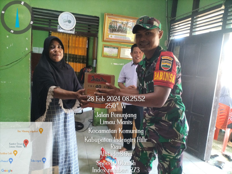 Koramil 09/Kemuning Bersama Pemdes Salurkan Bantuan Logistik Untuk Korban Banjir