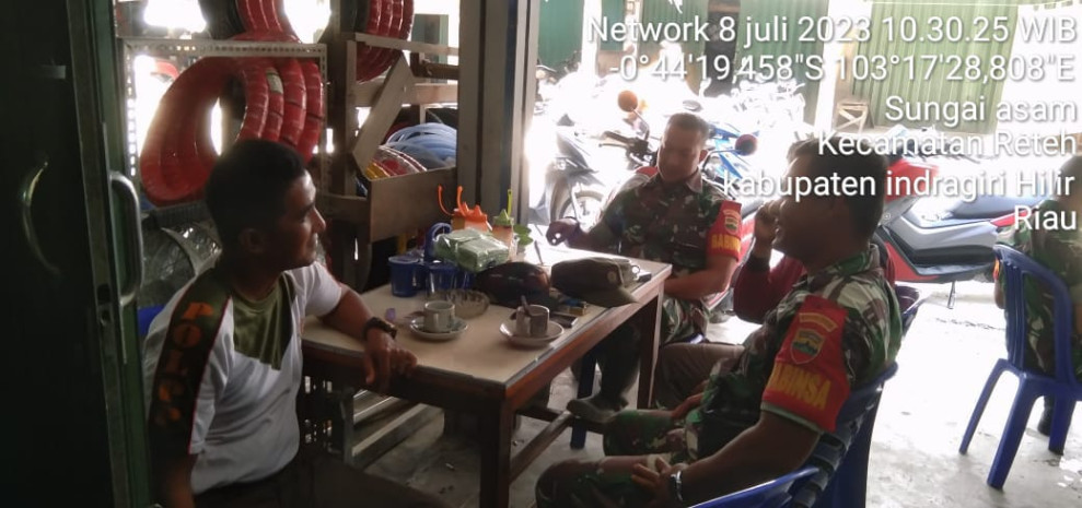 Koramil 07/Reteh Himbau Untuk Saling Menjaga Keamanan Desa Bersama Aparatur Desa