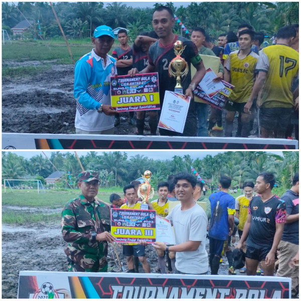 Danramil 03/Tpl Hadiri Penutupan Turnamen Sepak Bola Antar RT Di Kelurahan Sungai Salak