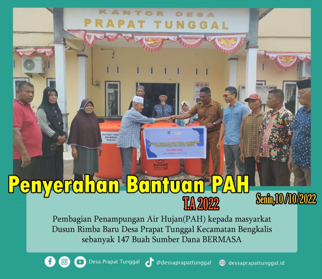 Melalui Program Bermasa, Pemdes Prapat Tunggal Salurkan PAH Kepada Warga