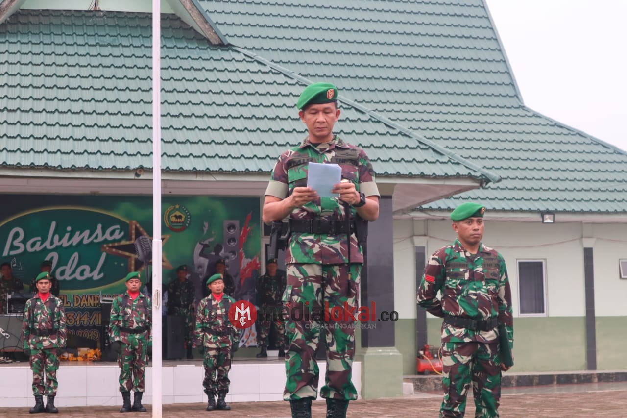 Dandim 0314/Inhil Sampaikan Amanat Panglima TNI dan Jam Komandan kepada Prajurit