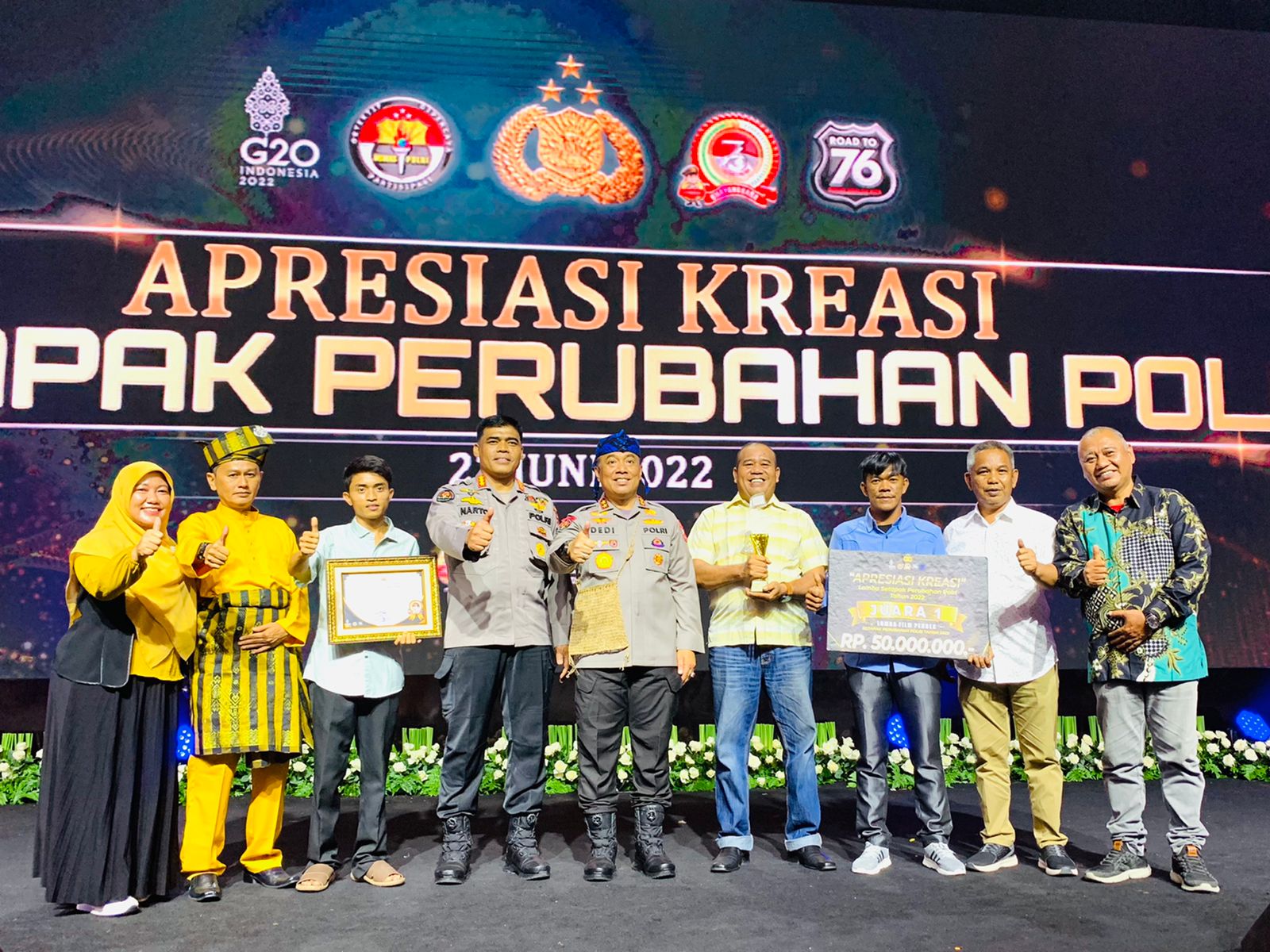 Polda Riau Raih Juara I Kategori Lomba Film