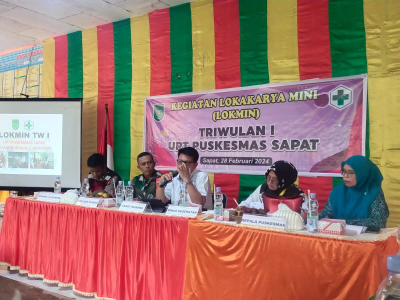 Giat Lakukan Lokakarya Mini Triwulan 1 Puskesmas Sapat Bersama Danramil 04/Kdr