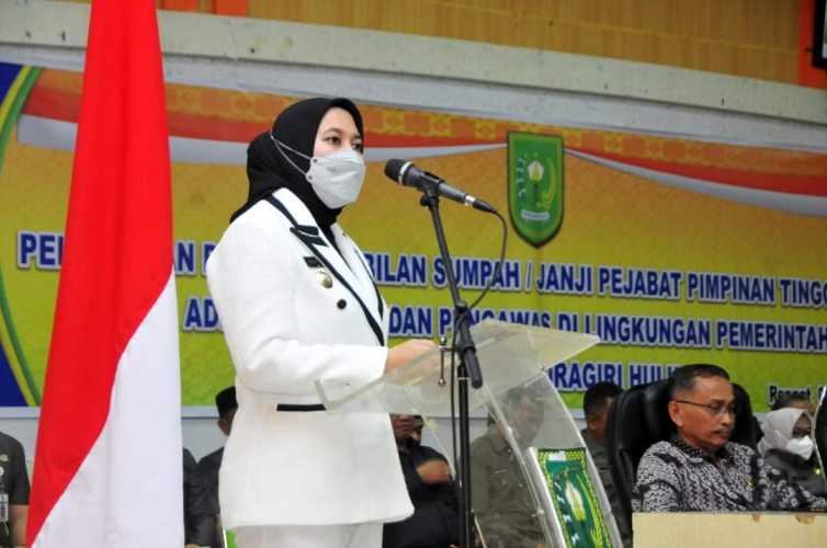 Pejabat Inhu Harus Mencatat Ini, Berikut Pesan Bupati Rezita Kepada 192 Pejabat Yang Dilantik