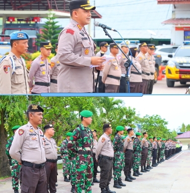 Apel Bersama TNI Peringatan Hari Buruh Nasional, Kapolres Inhu Ingatkan Personel
