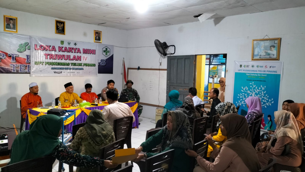 Babinsa Koramil 05/Gas Kopda Umar Nasution Hadiri Lokakarya Mini Lintas Sektor Puskesmas Gaung Anak Serka