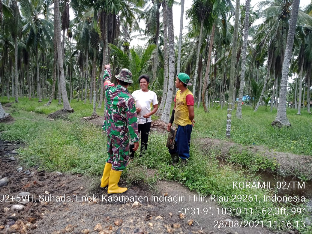 Babinsa Koramil 02/Tanah Merah Gelar Patroli dan Sosialisasi Pencegahan Karhutla