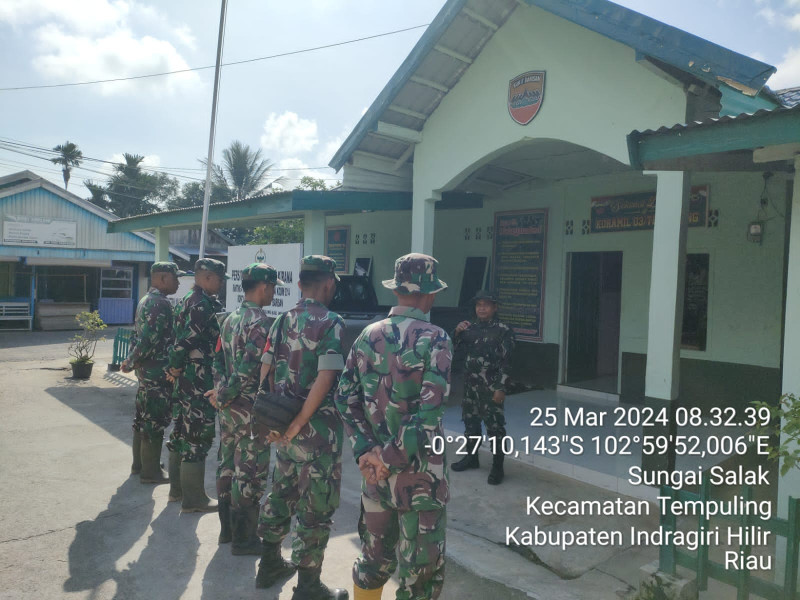 Danramil 03/Tpl Pimpin Apel Persiapan Keberangkatan Pendinginan Karhutla Di Desa Pekan Tua