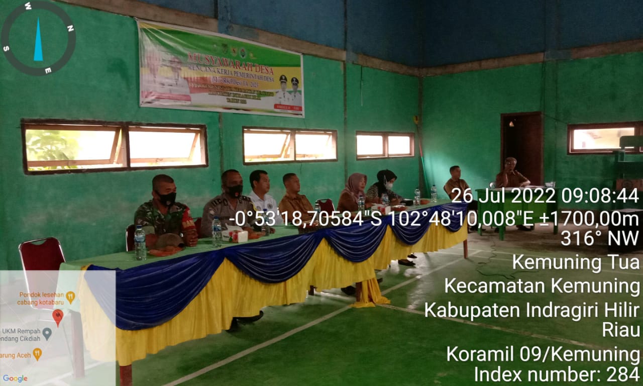 Musyawarah Rencana Kerja Pemerintah Desa Oleh Danramil 09/Kemuning di Desa Kemuning Tua