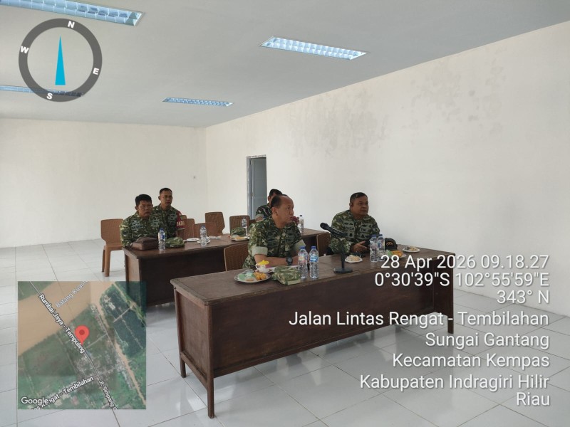 Danramil 03/Tpl Hadiri Vidcon Bersama Wapang TNI di KDKMP Sungai Gantang, Bahas Percepatan Pembangunan