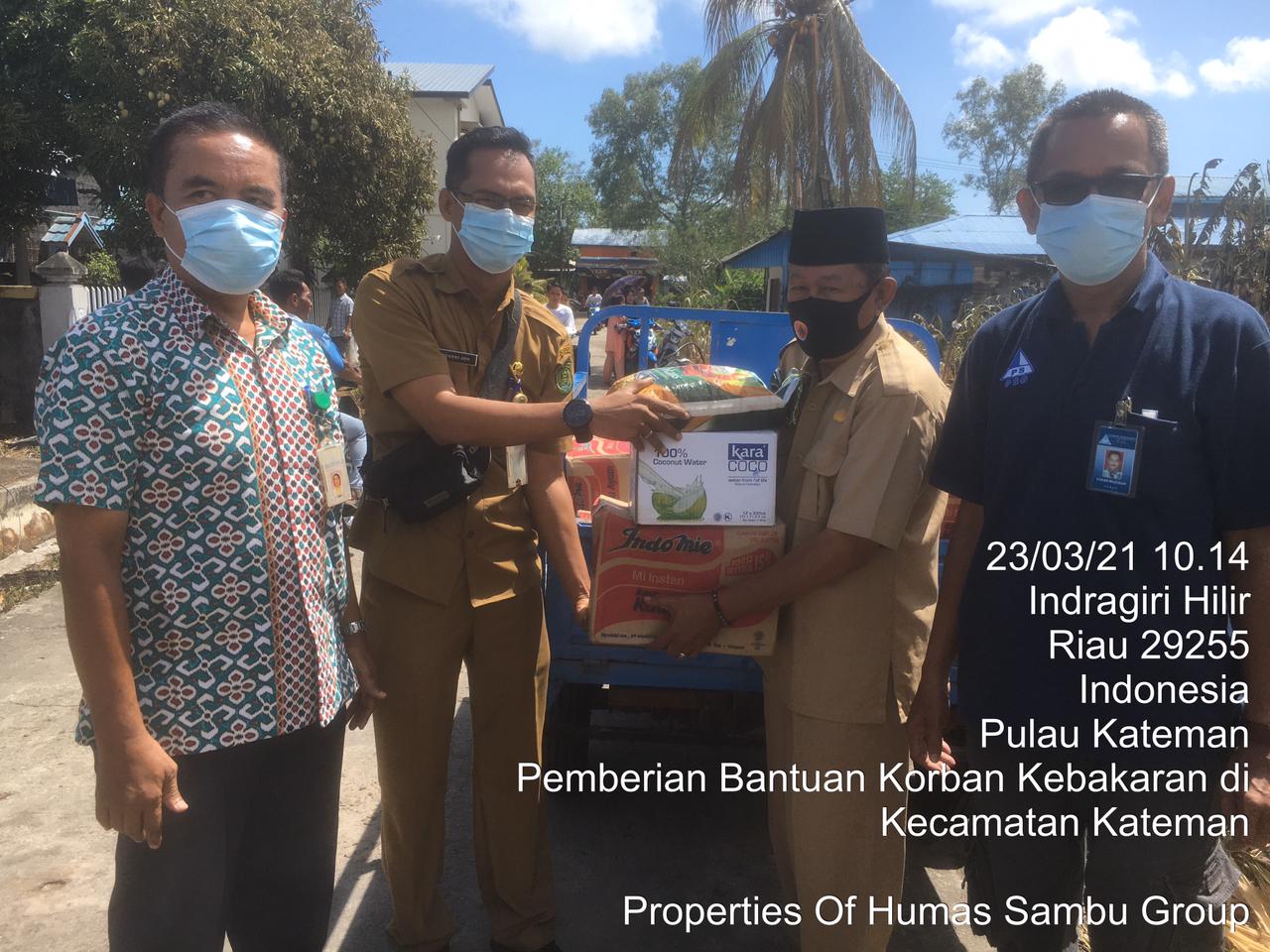 Sambu Group Bantu Korban Kebakaran di Sungai Guntung