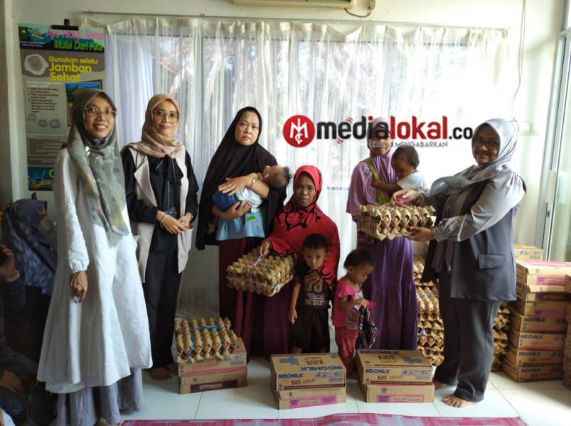 Dinkes Inhil Salurkan Bantuan Paket Nutrisi dari BRI Tembilahan