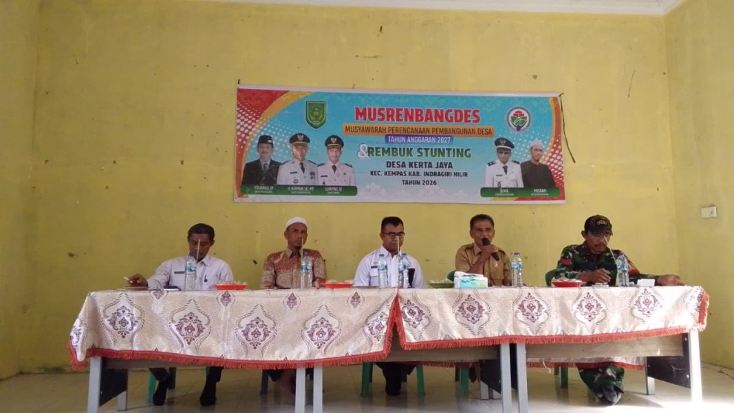 BABINSA KOPKA RH TAMBUNAN HADIRI MUSRENBANGDES DAN REMBUK STUNTING 2027 YANG DIGELAR DI DESA KERTA JAYA
