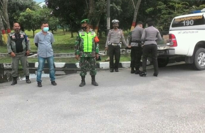 TNI-Polri dan Satpol PP Siak Laksanakan Operasi Yustisi Penegakan Prokes
