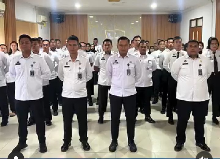 Apel Secara Nasional bersama Kemenkumham, Karutan Batam dan Jajaran Hadirkan Seluruh ASN