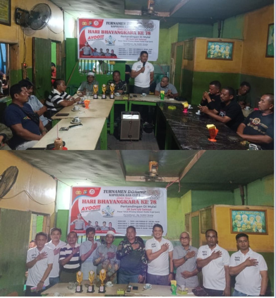 Meriahkan Hut Bhayangkara ke-78, Polsek Gaung Anak Serka Gelar Turnamen Domino