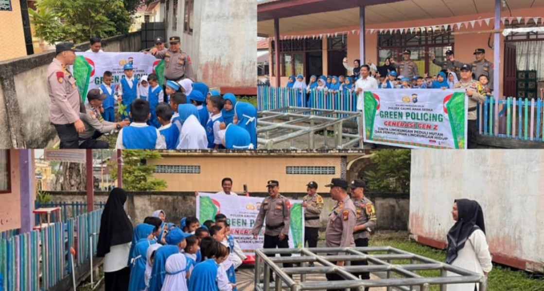 Police Goes to School dan Green Policing di TK Pembina  Kecamatan Gaung Anak Serka